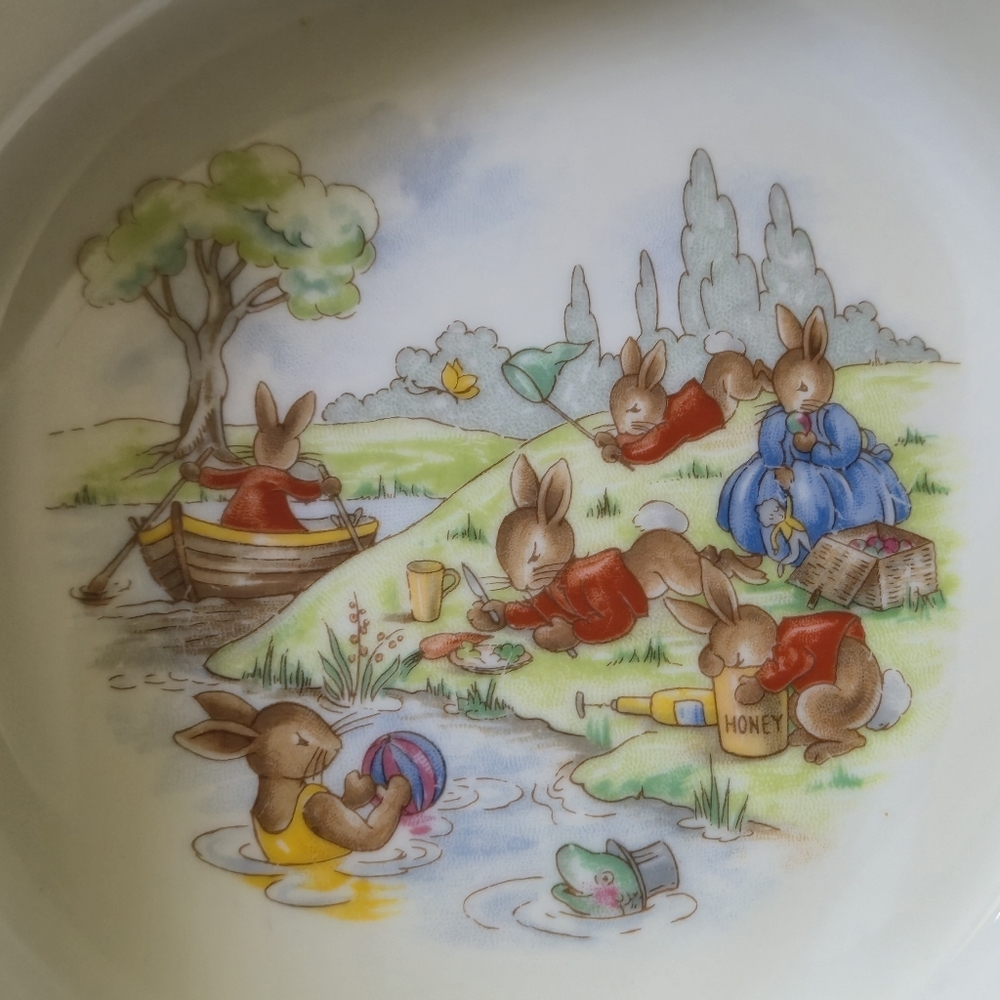 Royal Doulton Bunnykins Bowls Set 2 Vintage Fine Bone China English Kids 1980s - Picture 2 of 16